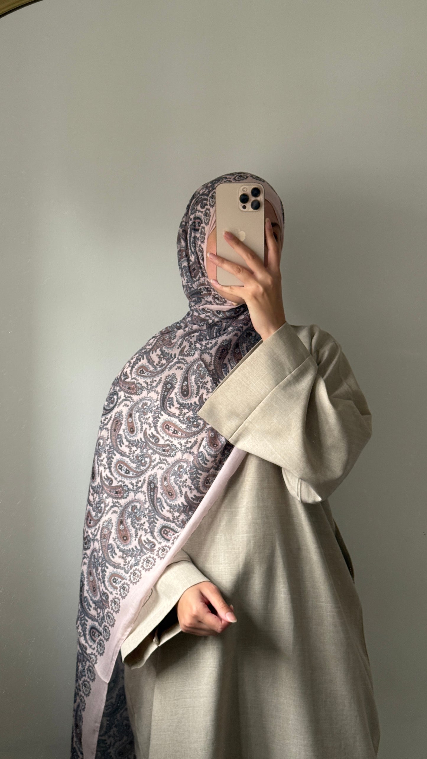 Pink Patterned Hijab