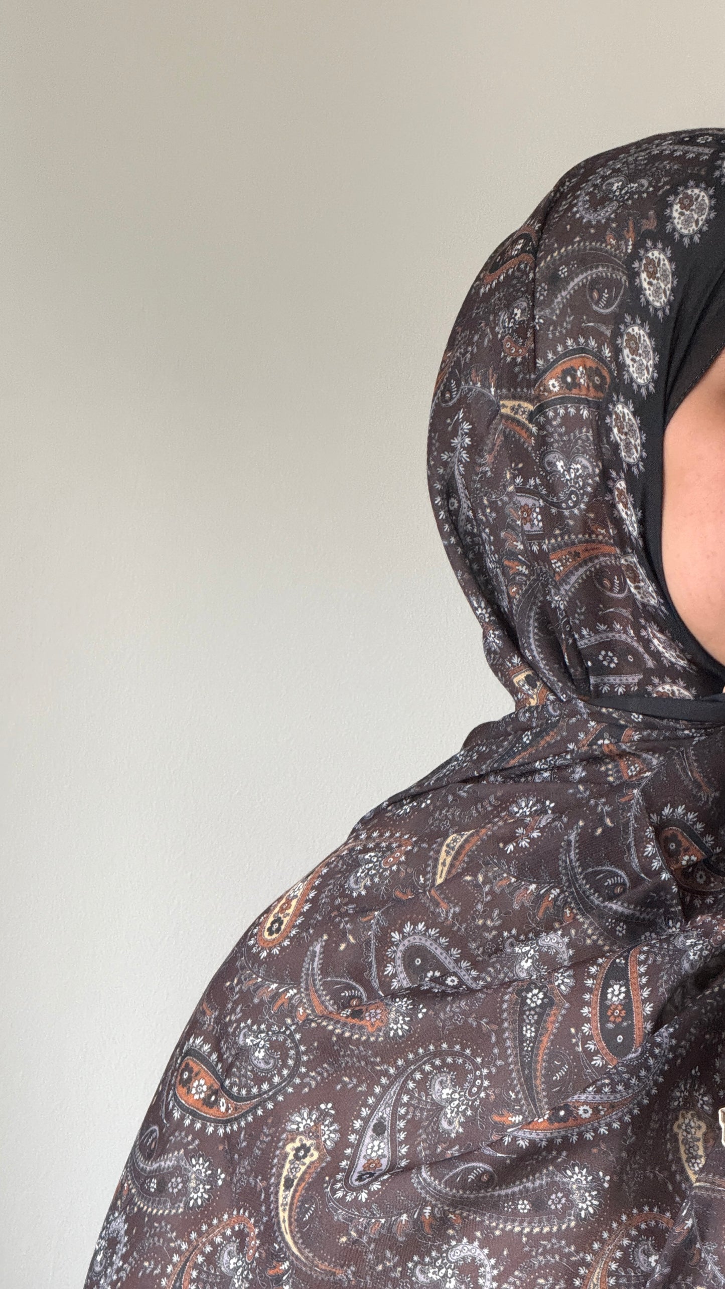 Brown Patterned Hijab