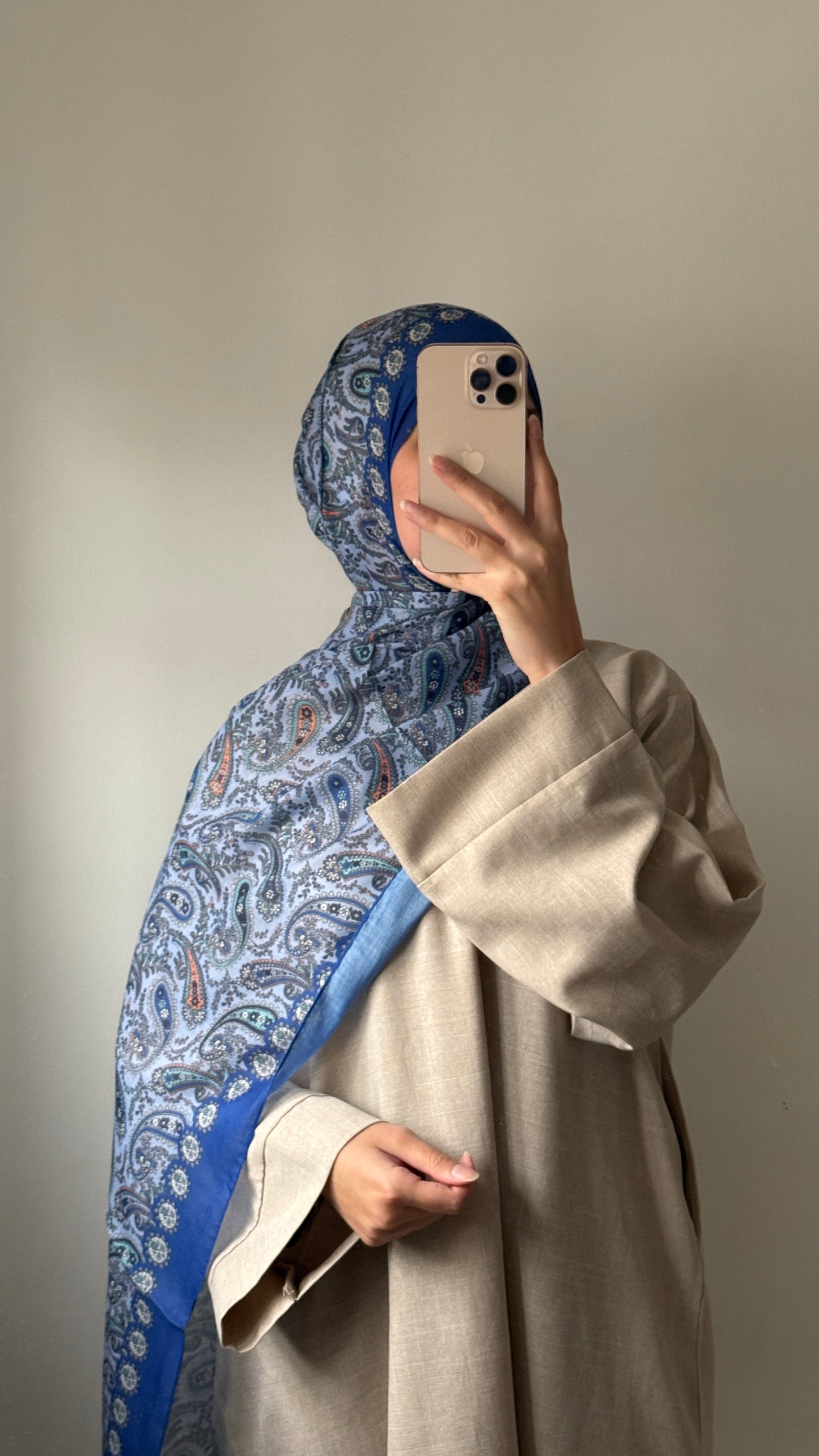 Blue Patterned Hijab