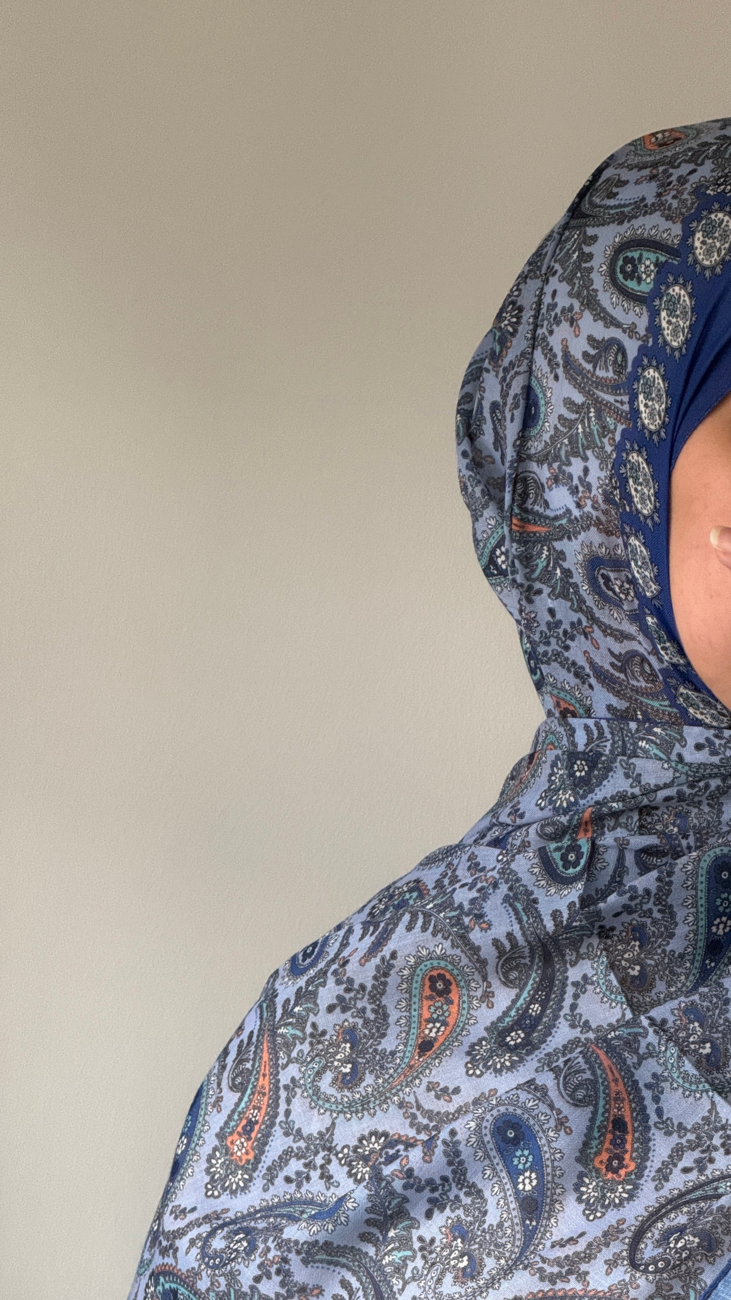 Blue Patterned Hijab