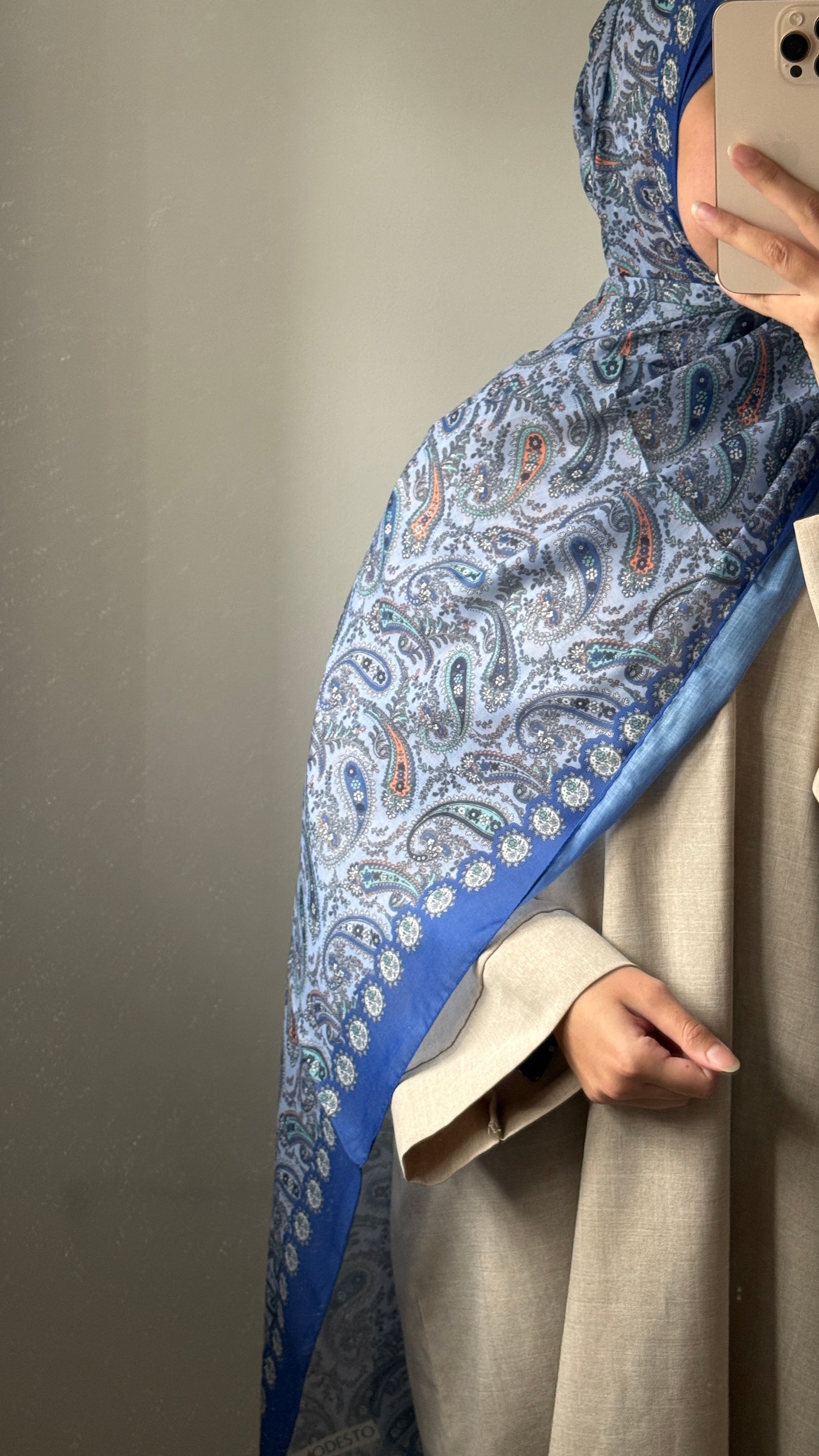 Blue Patterned Hijab