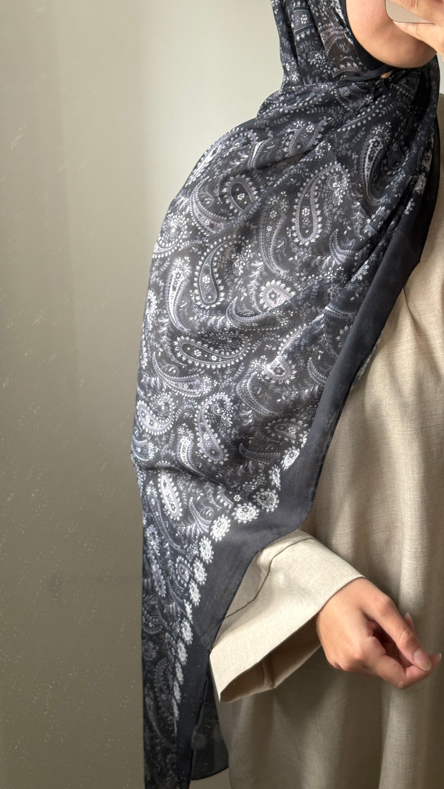 Hijab à Motifs Marron