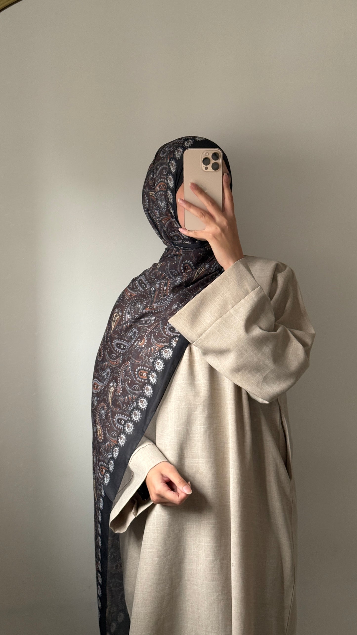 Brown Patterned Hijab